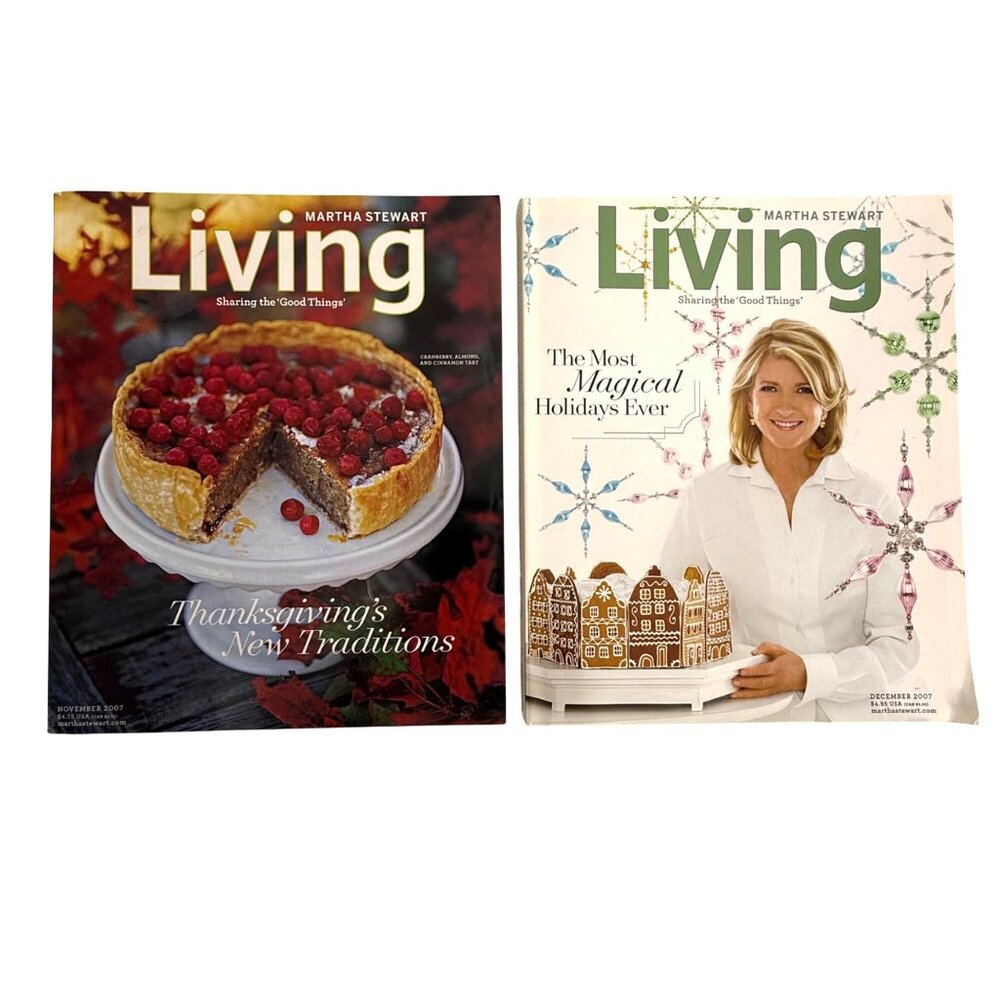 2 Martha Stewart Living Magazine November & December 2007 Christmas Thanksgiving